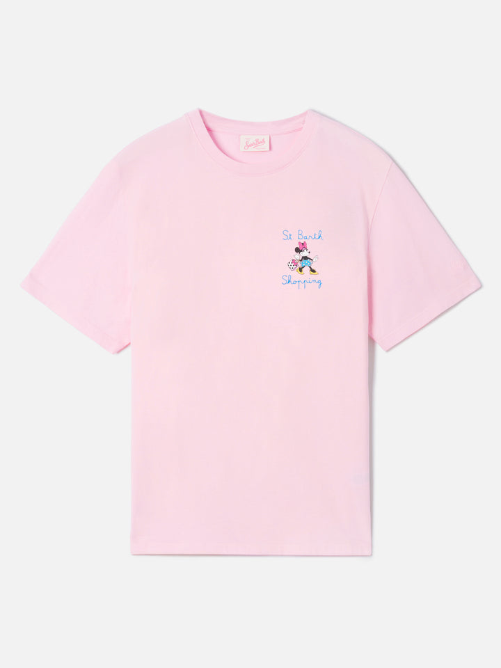 White Emilie T-shirt with Minnie print and Mi fai impazzire embroidery | Special edition