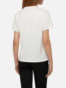 Winter cotton t-shirt Emilie with Ci beviamo al cenone embroidery | INSULTI LUMINOSI SPECIAL EDITION - MC2 Saint Barth