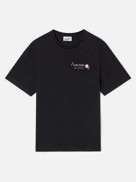 T-shirt Emilie nera con ricamo Luna Piena