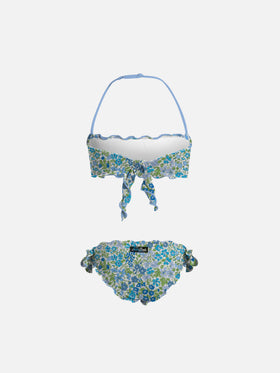 Girl Joanna Luise print bandeau classic bikini Emy | MADE WITH LIBERTY FABRIC - MC2 Saint Barth