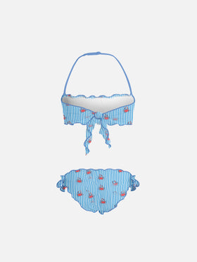 Girl classic bandeau bikini Emy with crab print - MC2 Saint Barth