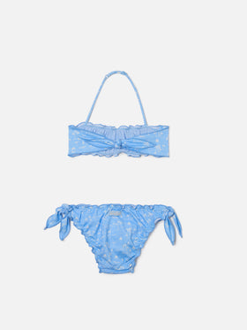 Bikini Emy azzurro con stampa tropicale all-over