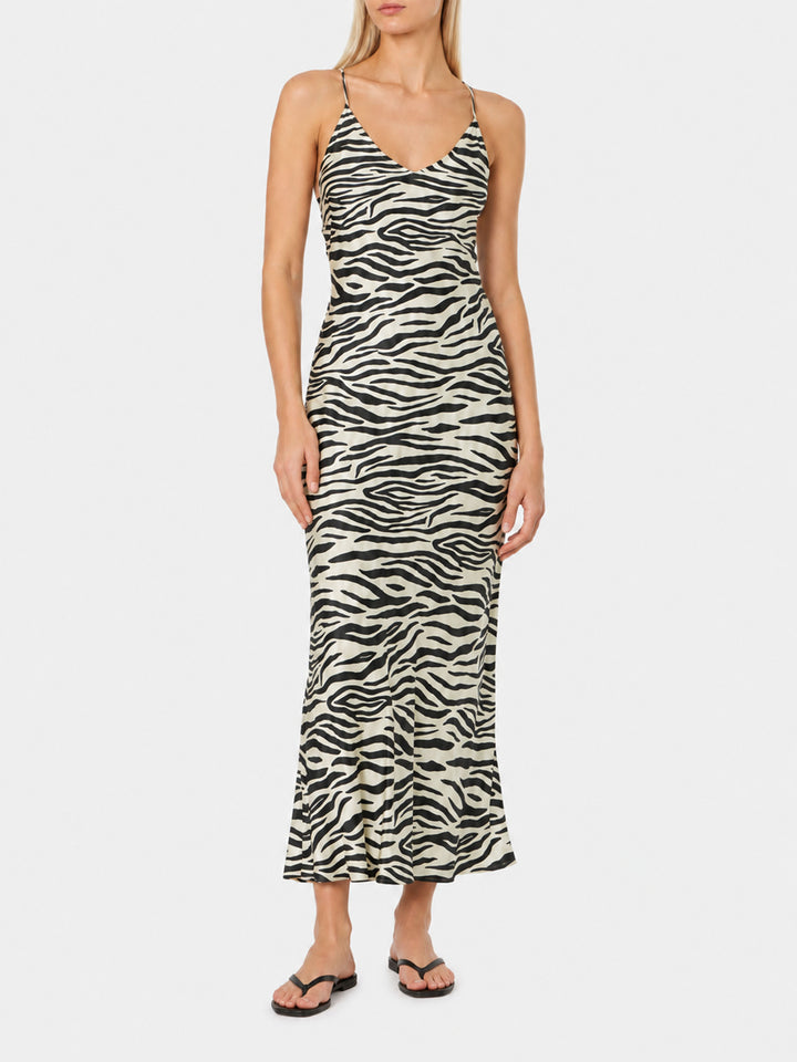 Eydis Zebra Satin-Slipdress 