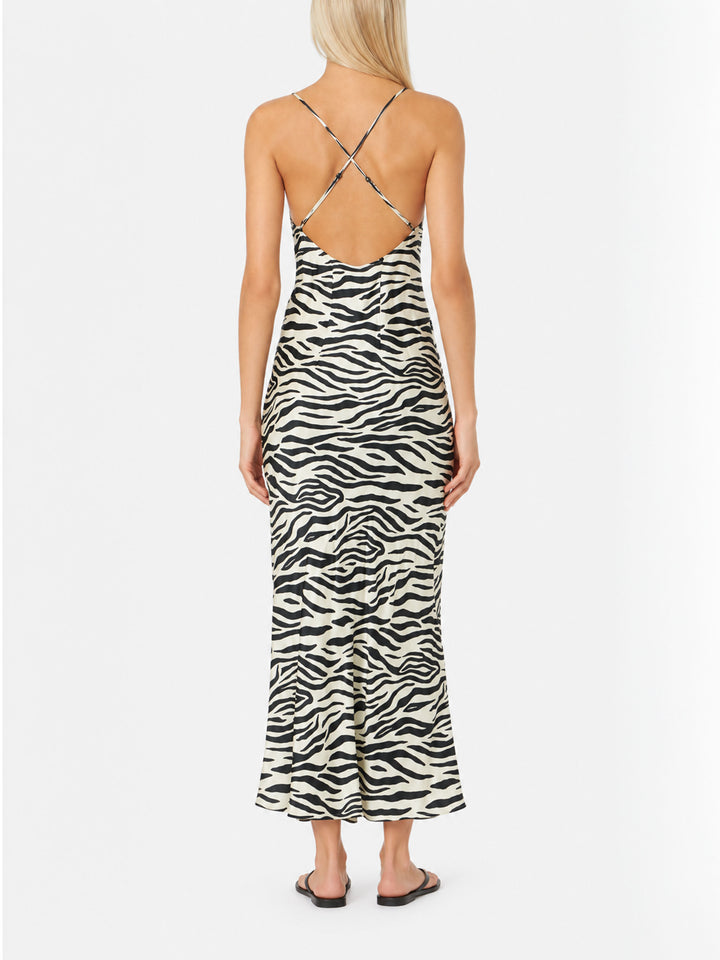 Eydis Zebra Satin-Slipdress 