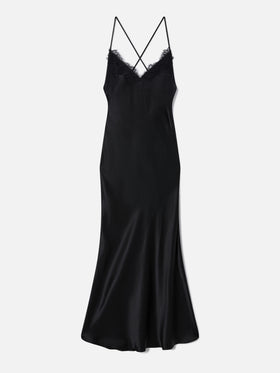 Eydis satin slip dress in black