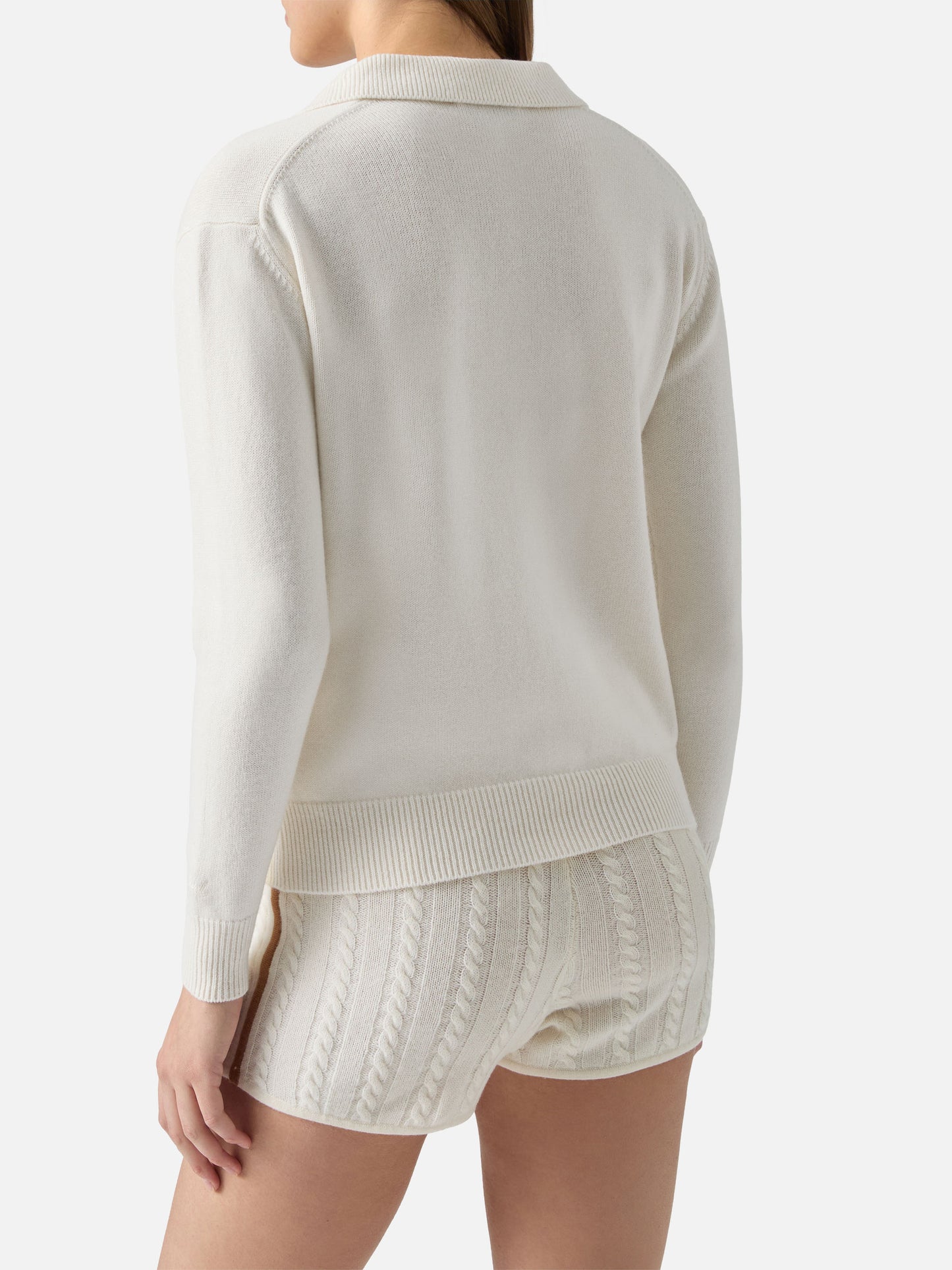 Polo in 100% LANA Eze in bianco