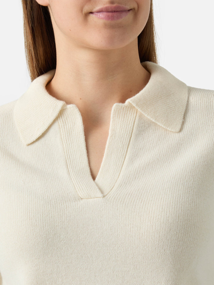 Polo in 100% LANA Eze in bianco