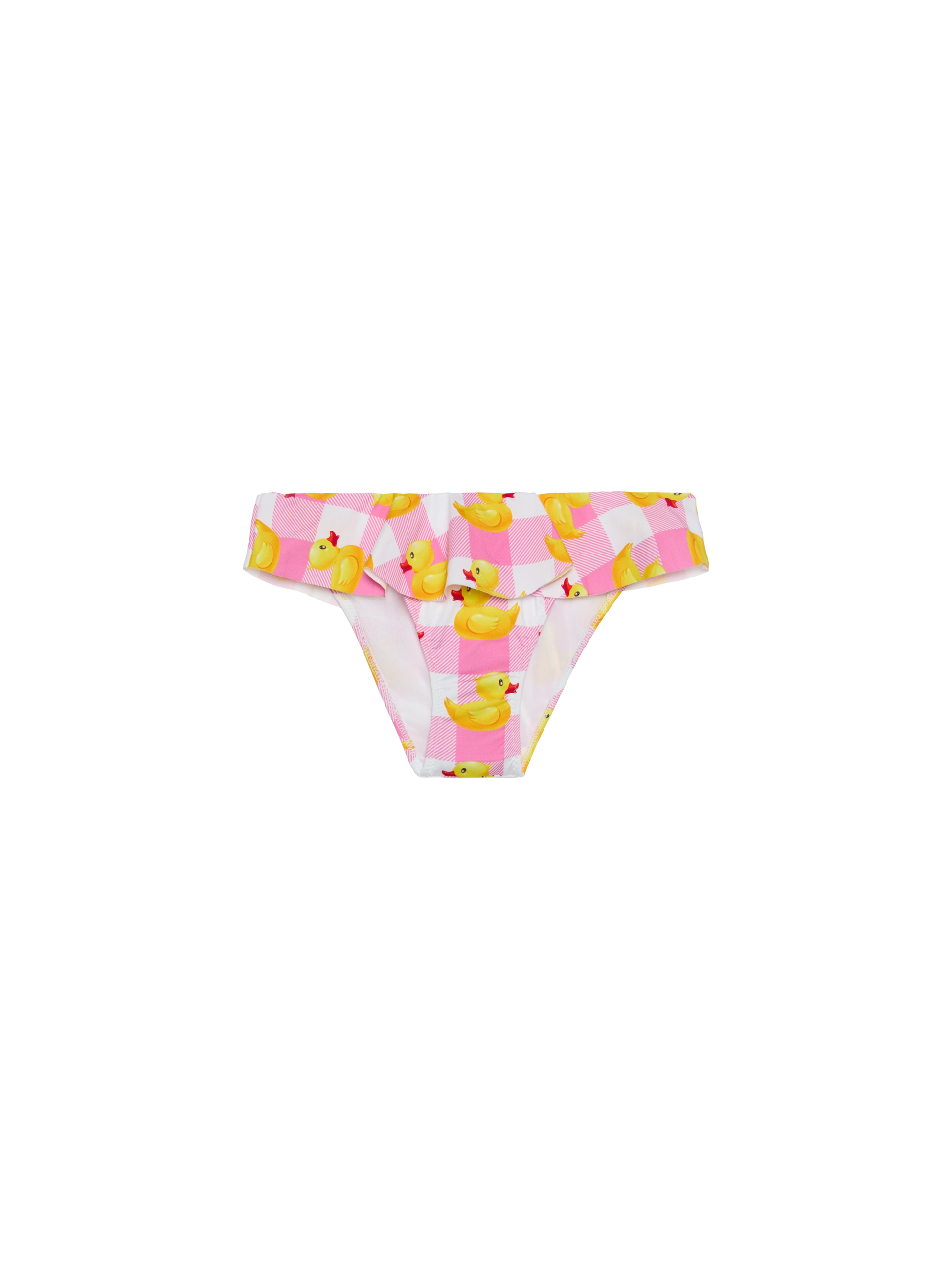 Girl ruffled swim briefs with ducky print - MC2 Saint Barth