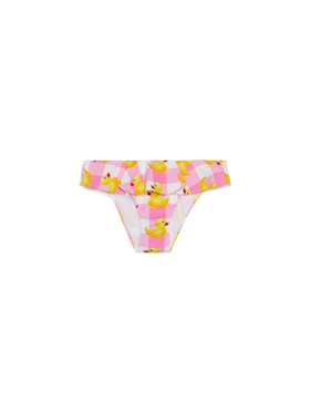Girl ruffled swim briefs with ducky print - MC2 Saint Barth