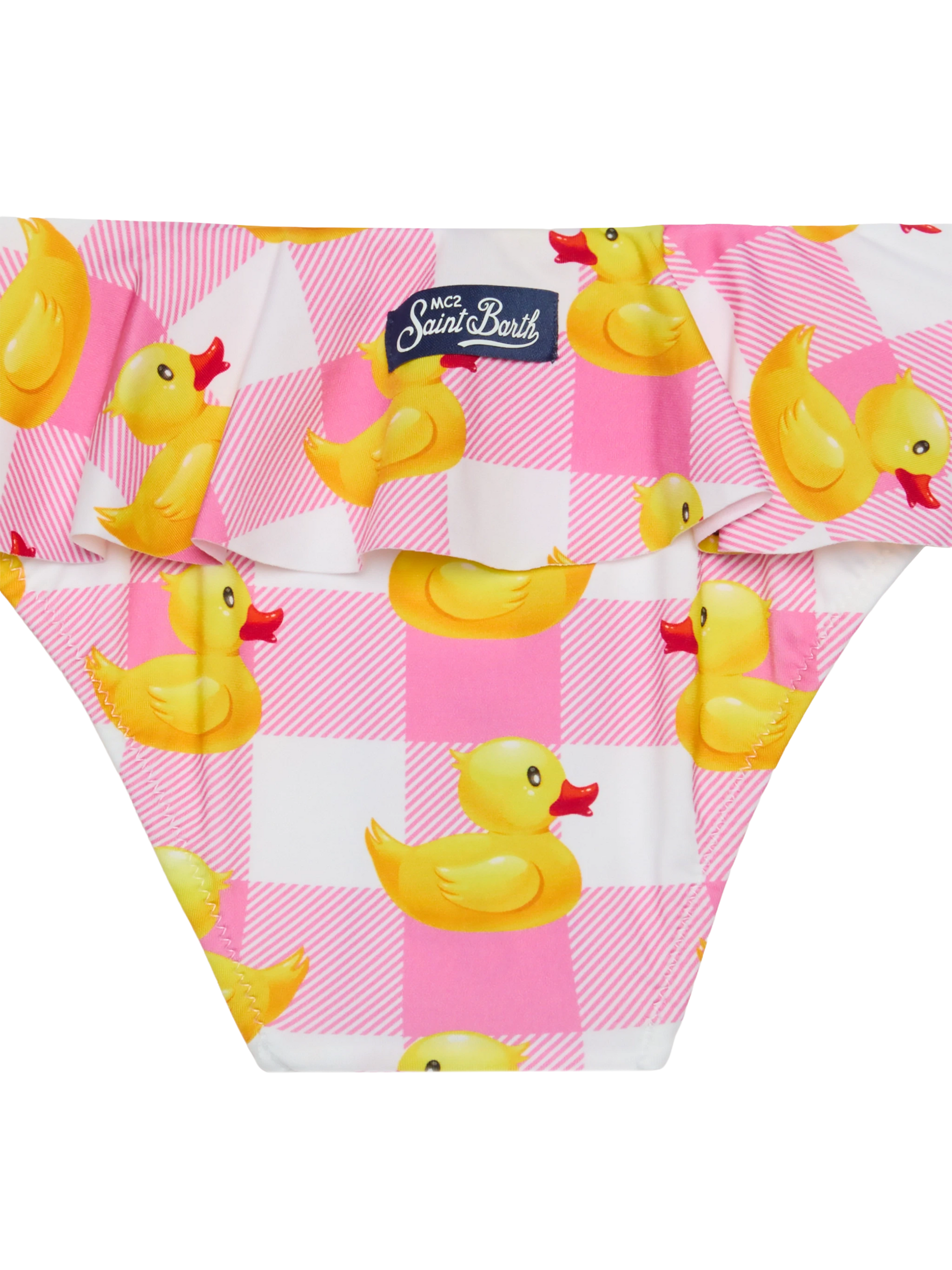 Girl ruffled swim briefs with ducky print - MC2 Saint Barth