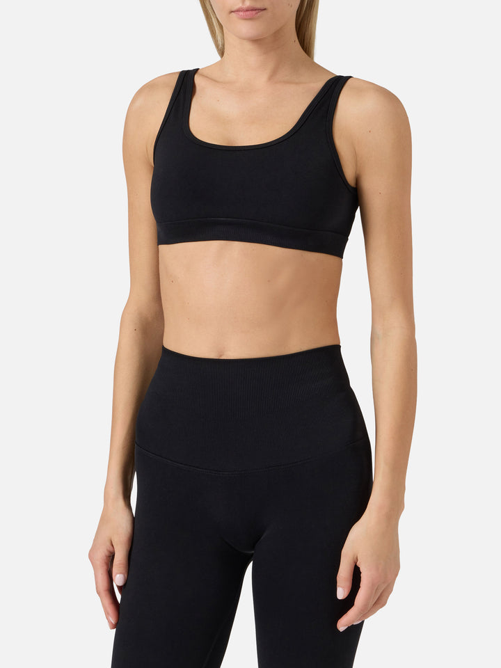Black stretch technical fabric Fify sports top