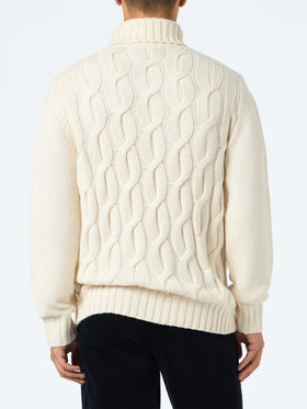 Man cable knit blend cashmere sweater Fisherman - MC2 Saint Barth