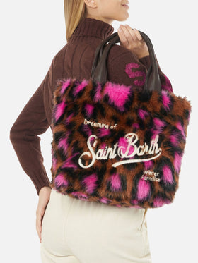 Flavea W faux fur bag with heart print