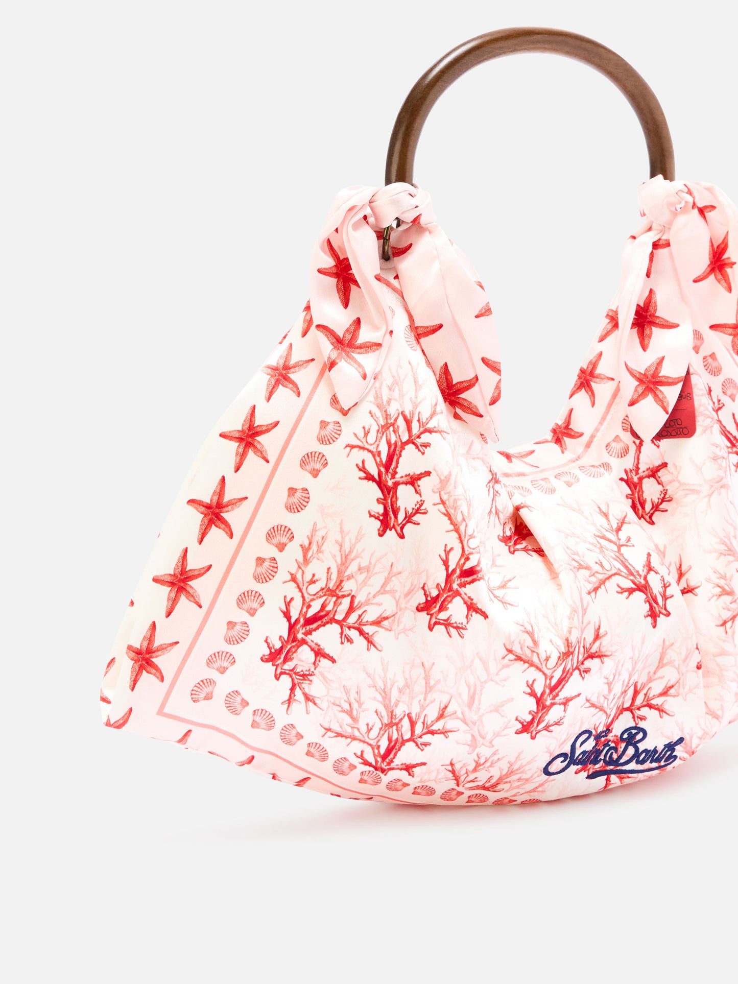 Foulard-Tasche mit weicher Struktur und Korallenmuster 