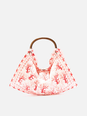 Foulard-Tasche mit weicher Struktur und Korallenmuster 