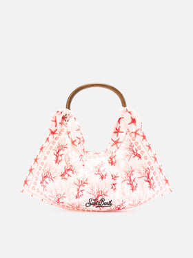 Borsa Foulard con struttura morbida e fantasia coralli