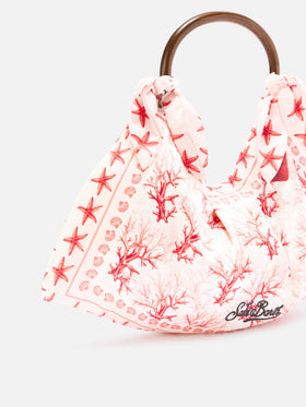 Borsa Foulard con struttura morbida e fantasia coralli