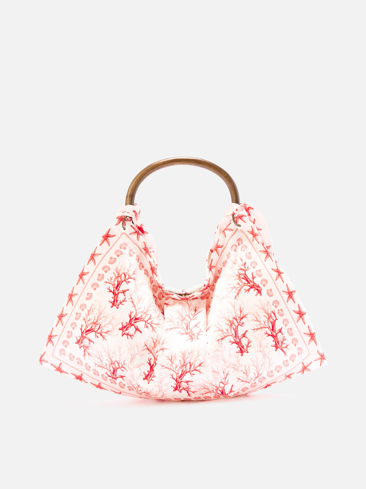 Borsa Foulard con struttura morbida e fantasia coralli