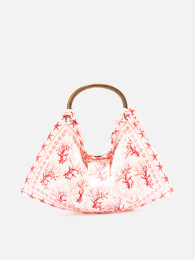 Borsa Foulard con struttura morbida e fantasia coralli