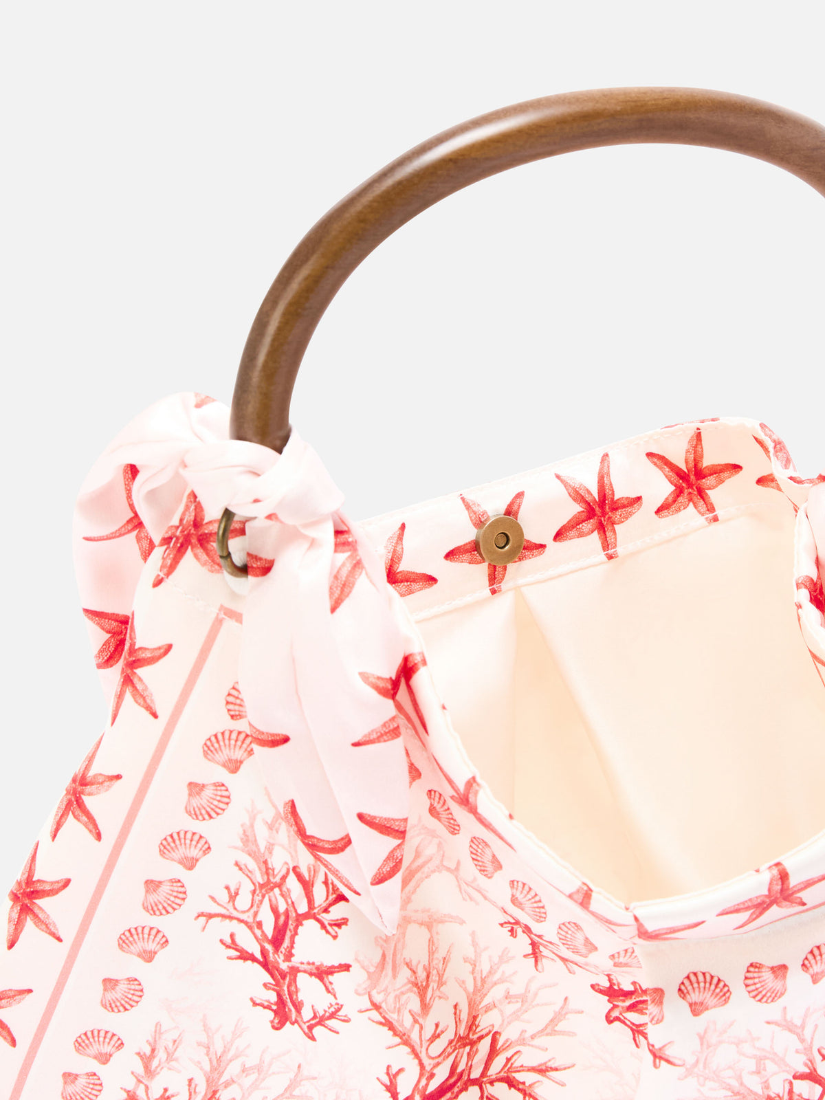 Borsa Foulard con struttura morbida e fantasia coralli