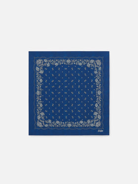 Foulard en coton avec imprimé bandana blue indigo 