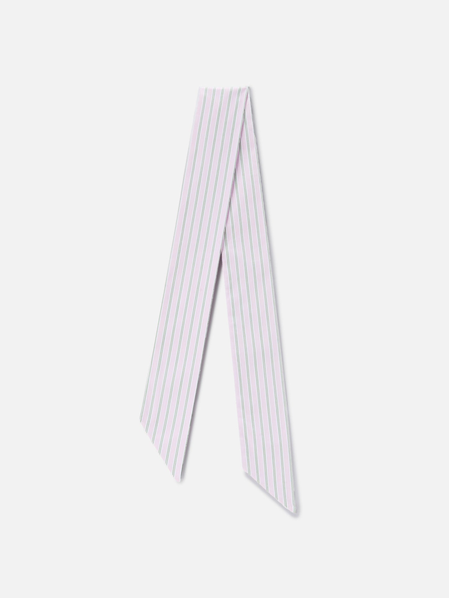 Band scarf in cotton with pink and green stripes