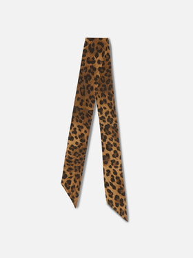 Pañuelo bandana de algodón con estampado animalier de leopardo 