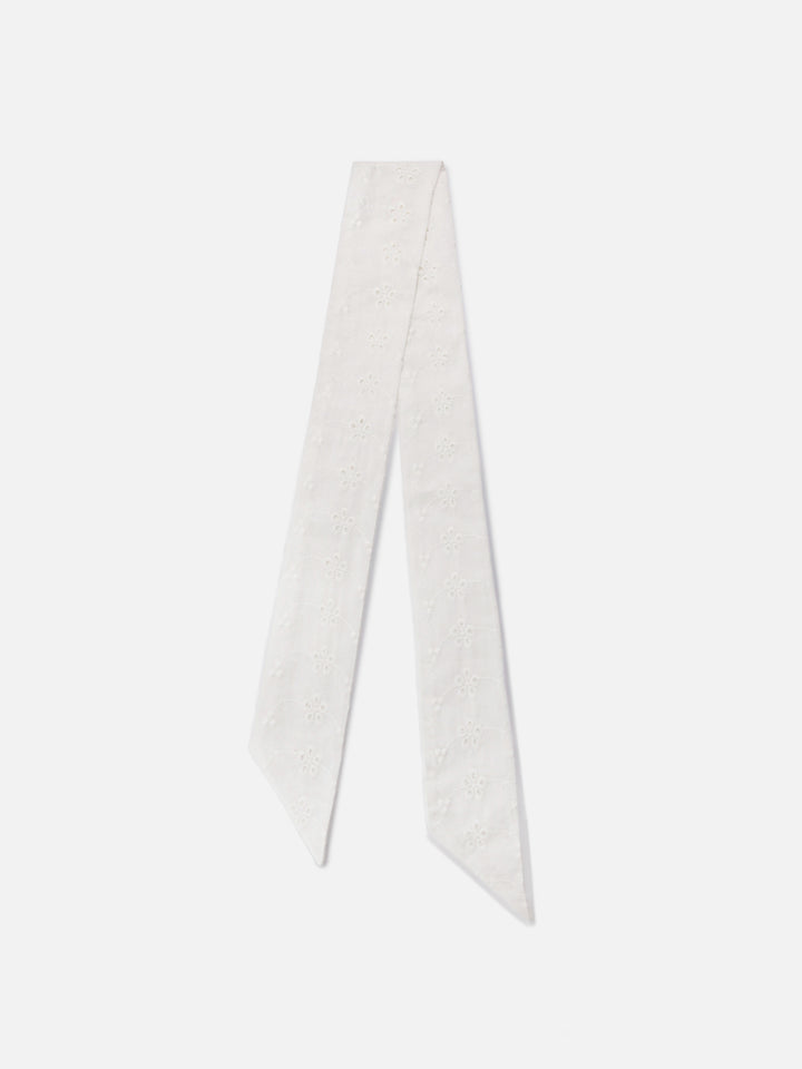 Foulard Band in cotone sangallo bianco