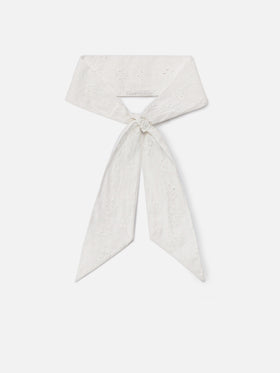 Pañuelo bandana en algodón sangallo blanco 