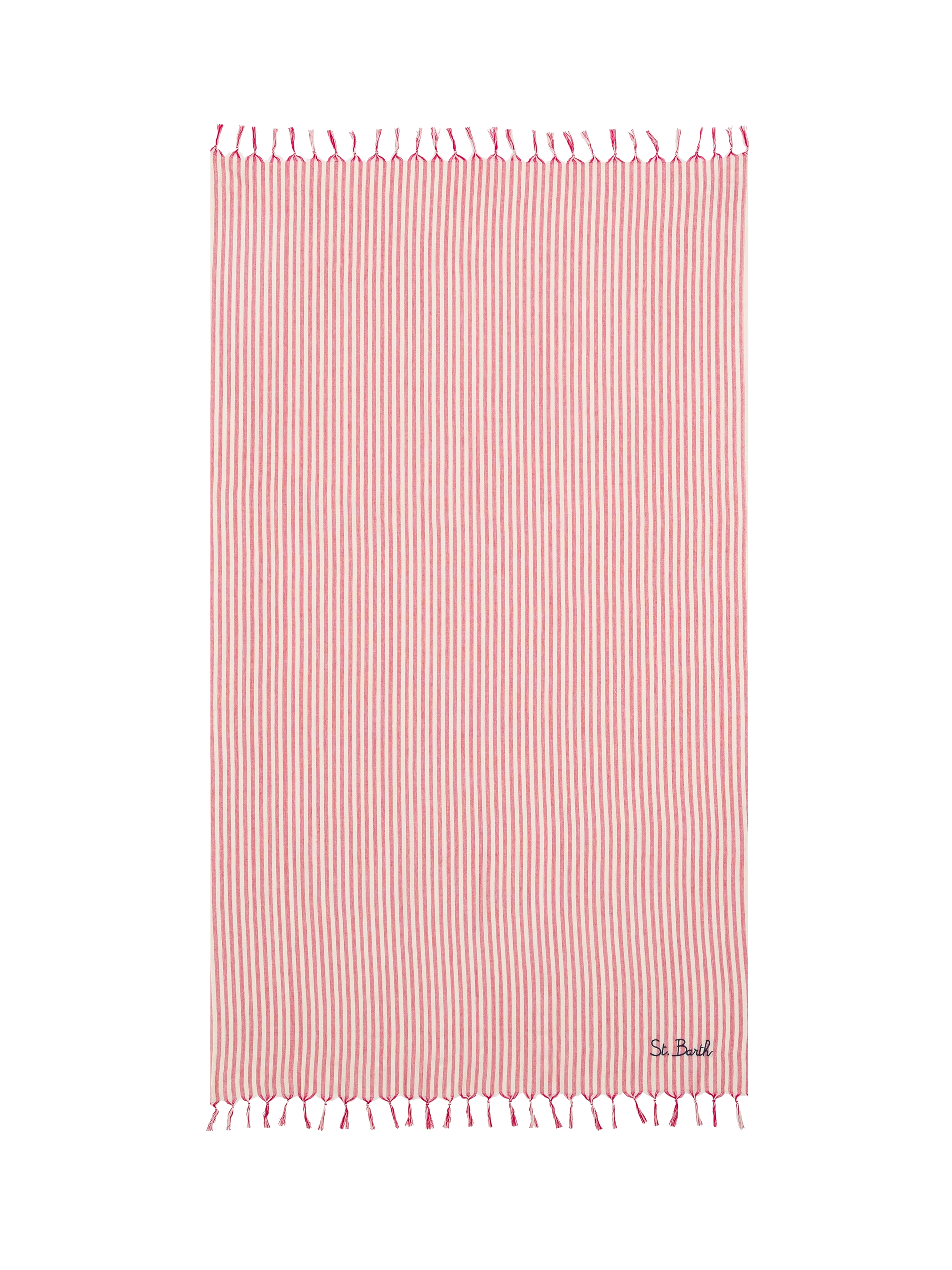 Light cotton Fouta beach towel with red striped print - MC2 Saint Barth