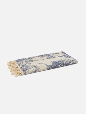 Strandtuch aus Foutas-Baumwolle mit Toile de Jouy-Jacquard 