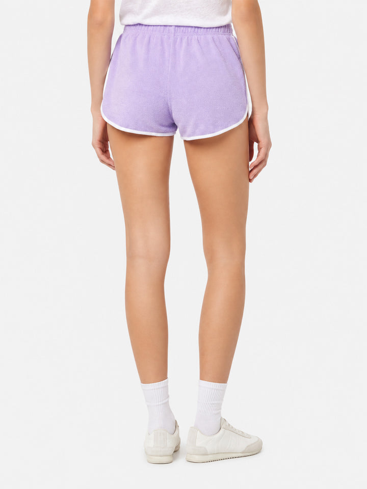 Terry Francine Pull-up-Shorts mit Paspelierung 