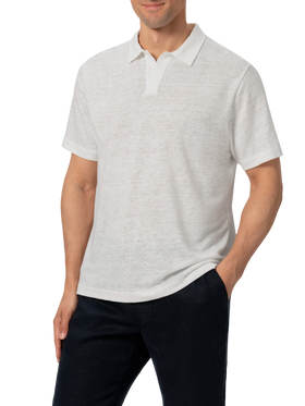White linen buttonless polo shirt Fraser - MC2 Saint Barth