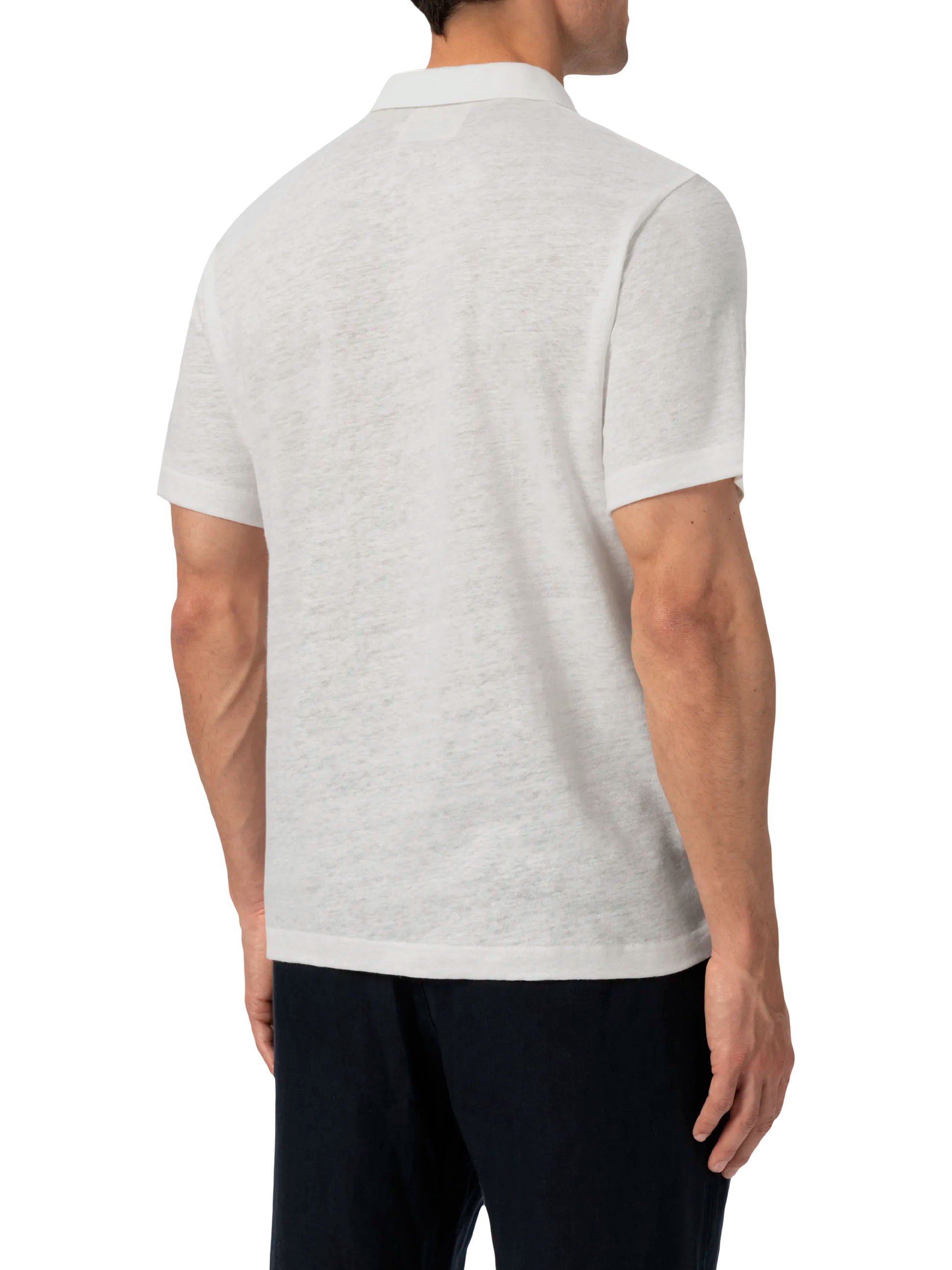 White linen buttonless polo shirt Fraser - MC2 Saint Barth