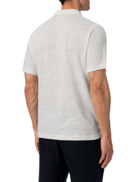 White linen buttonless polo shirt Fraser - MC2 Saint Barth