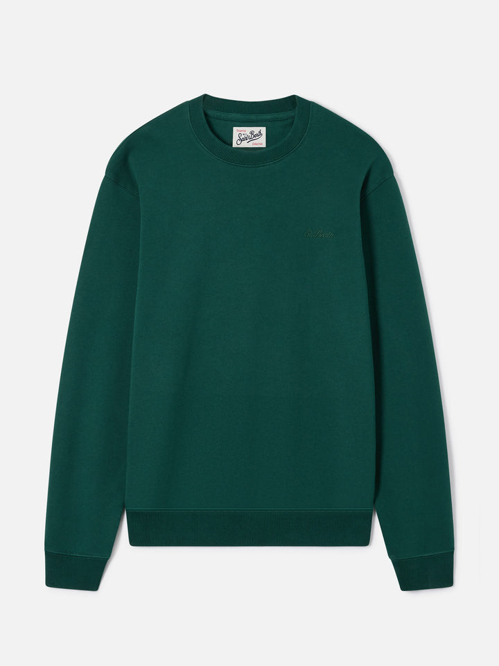 Sudadera de cuello redondo Fourseason en algodón verde 