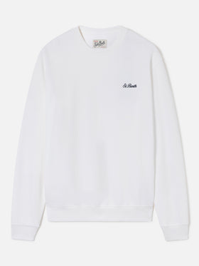 Sudadera de cuello redondo Fourseason en algodón blanco 