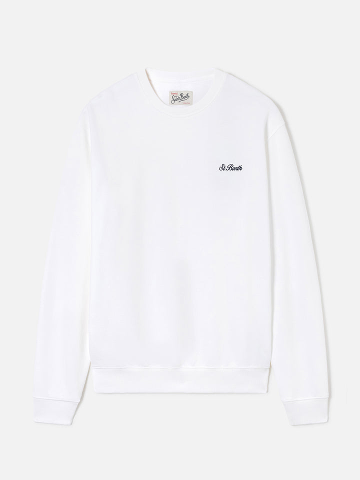 Sweat-shirt ras-du-cou Fourseason en coton blanc 