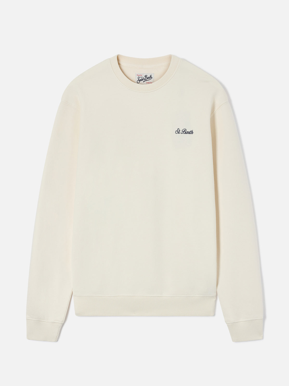 Cream Fourseason cotton sweatshirt with logo embroidery