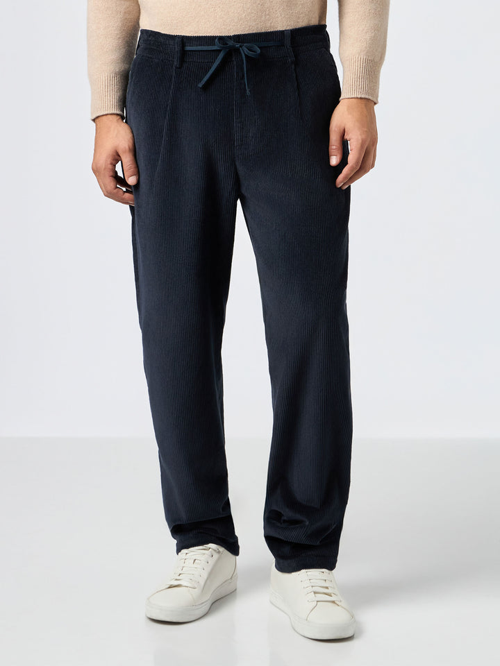 Man navy blue corduroy pants Fuji - MC2 Saint Barth