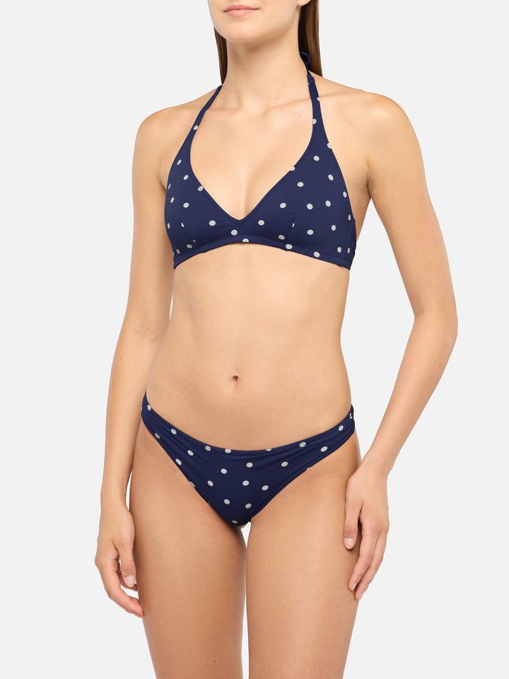 Maia High-Waist-Badehose mit Punktemuster - Gaia Triangle Bralette Top mit Punktemuster