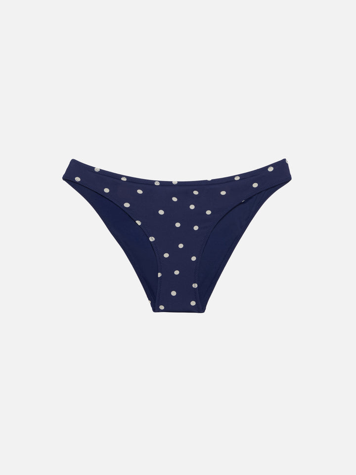 Fixed triangle bikini Gaia Maia with high-waist swim briefs and polka dots print