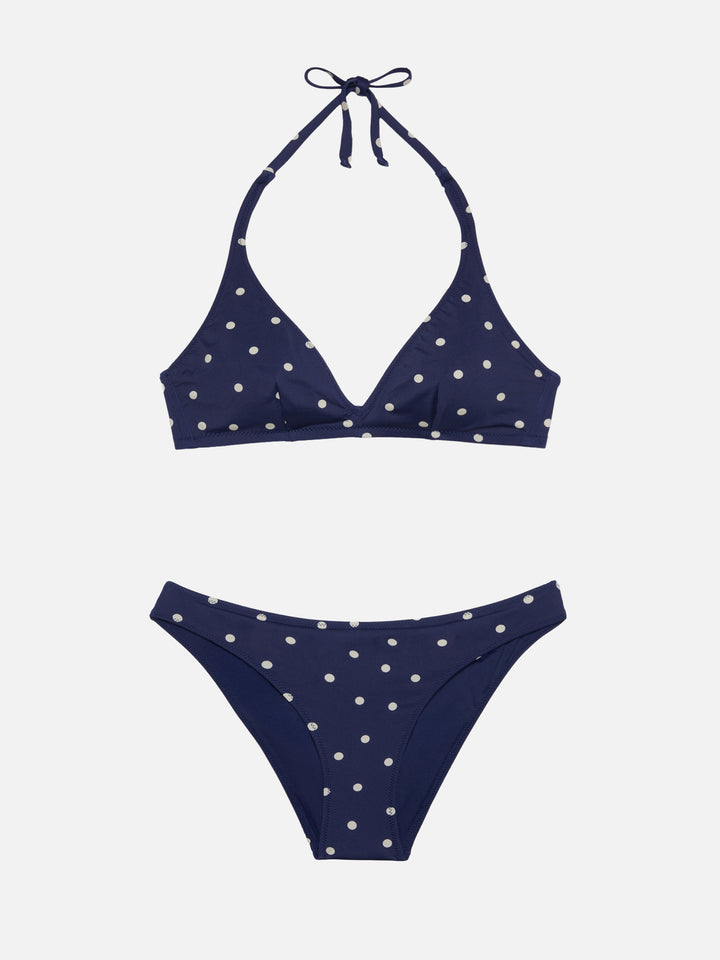 Maia High-Waist-Badehose mit Punktemuster - Gaia Triangle Bralette Top mit Punktemuster