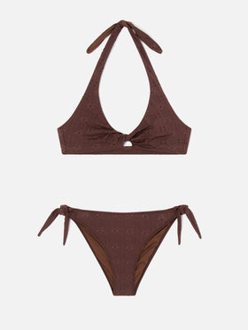 Gala bikini in solid dark brown