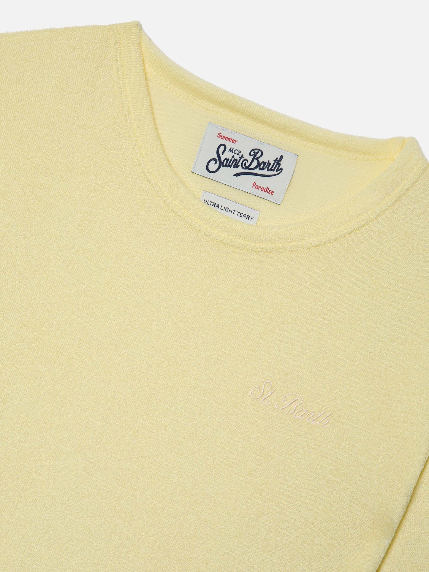 Camiseta Yellow Gary Jr de tejido con efecto rizo con logo bordado 