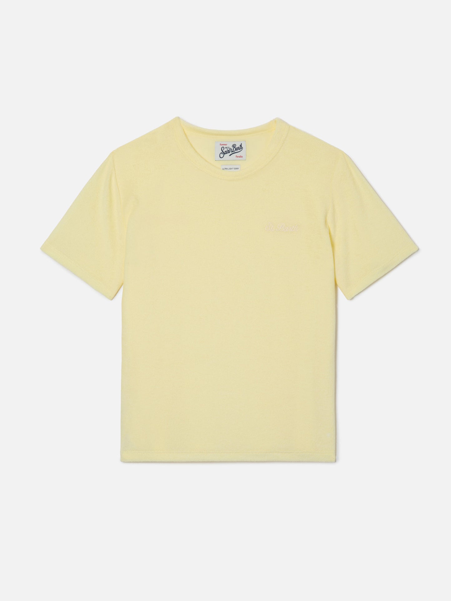 Camiseta Yellow Gary Jr de tejido con efecto rizo con logo bordado 