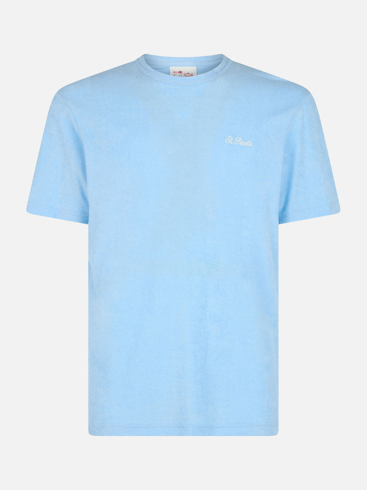 Light blue terry t-shirt Gary with St. Barth embroidery
