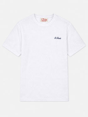 T-shirt en éponge blanc Gary avec broderie St. Barth 