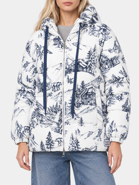 Geneve toile de jouy hooded down jacket