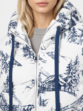 Geneve toile de jouy hooded down jacket